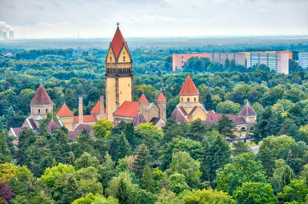 Old architecture of leipzig, Germany.