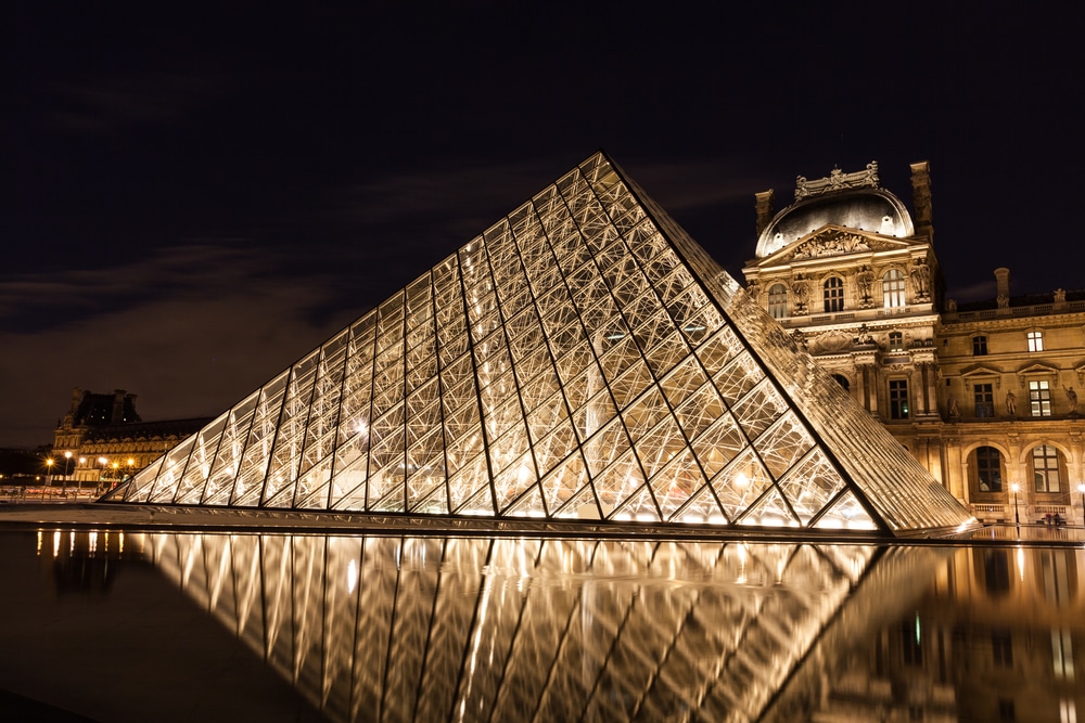 Musee du Louvre at night