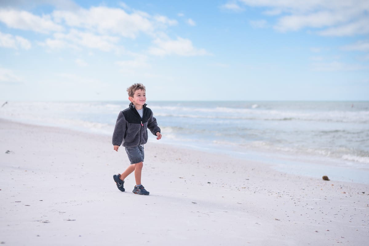 my son at caladesi island beach