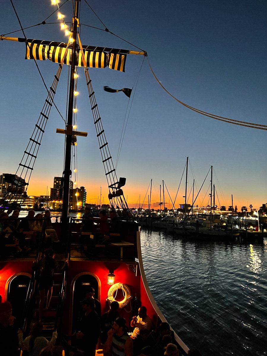 sunset from the pirate ship