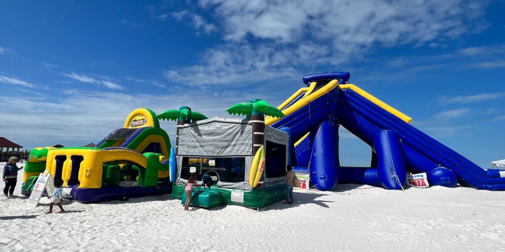inflatable slides and bounce houses at clearwater beach