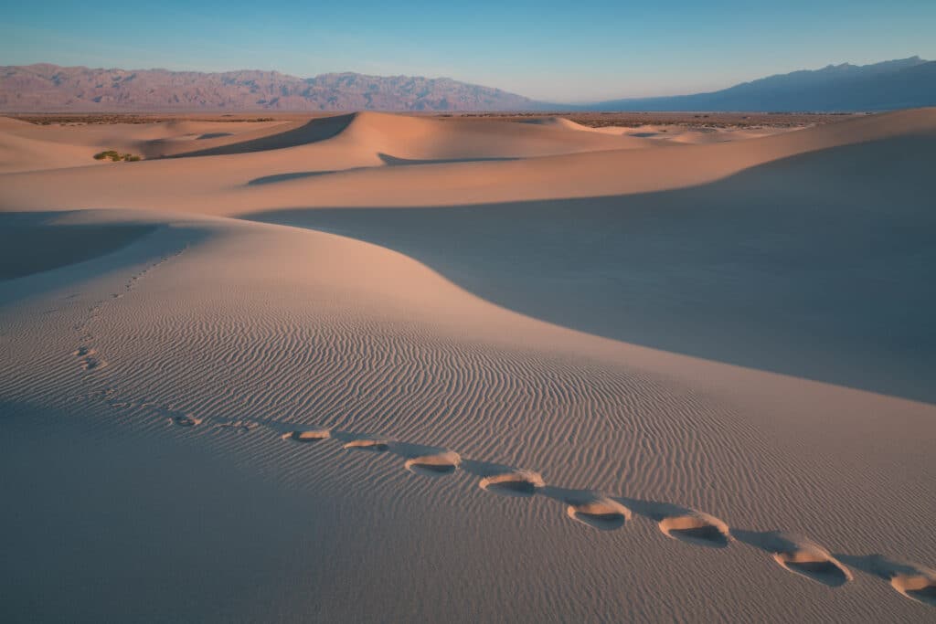 sand dunes at sunset in Death Valley national park