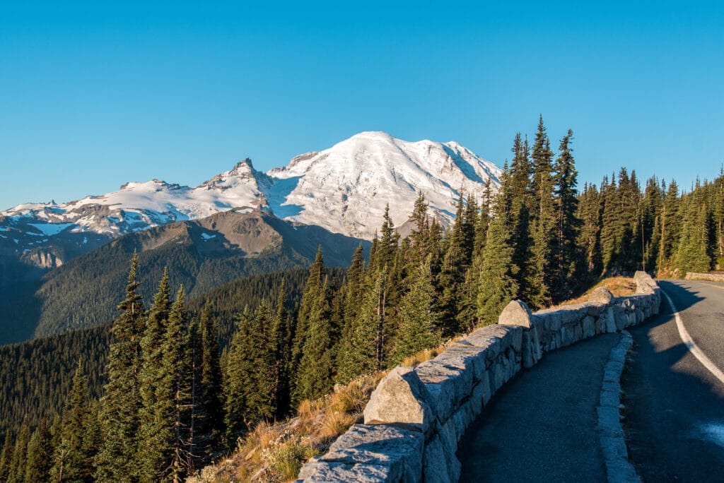 A new morning in the Mount Rainier National Park, USA