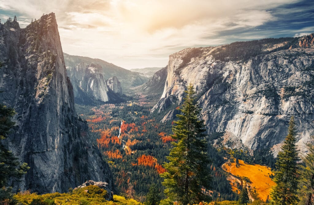 View of the valley of Yosemite National Park, USA