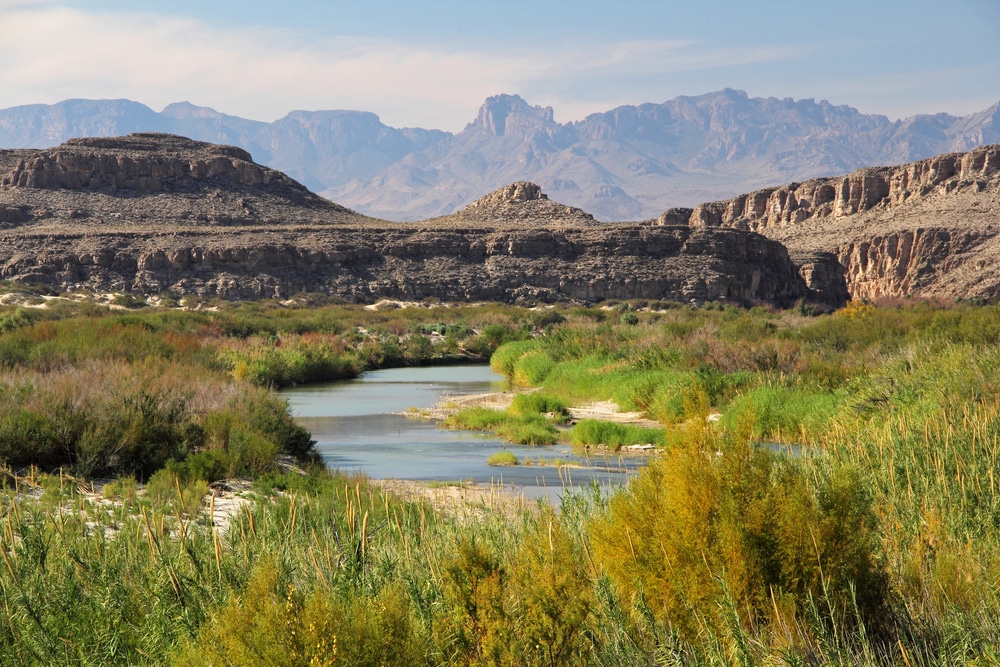 The scenic Rio Grande as viewed from Big Bend National Park, Texas