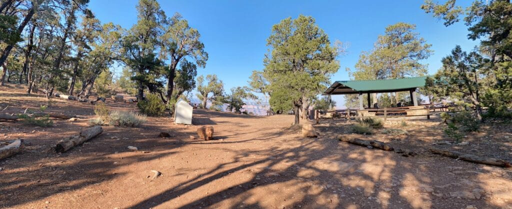 park area at Shoshone Point in Grand Canyon