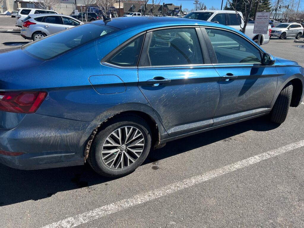 dirty rental car