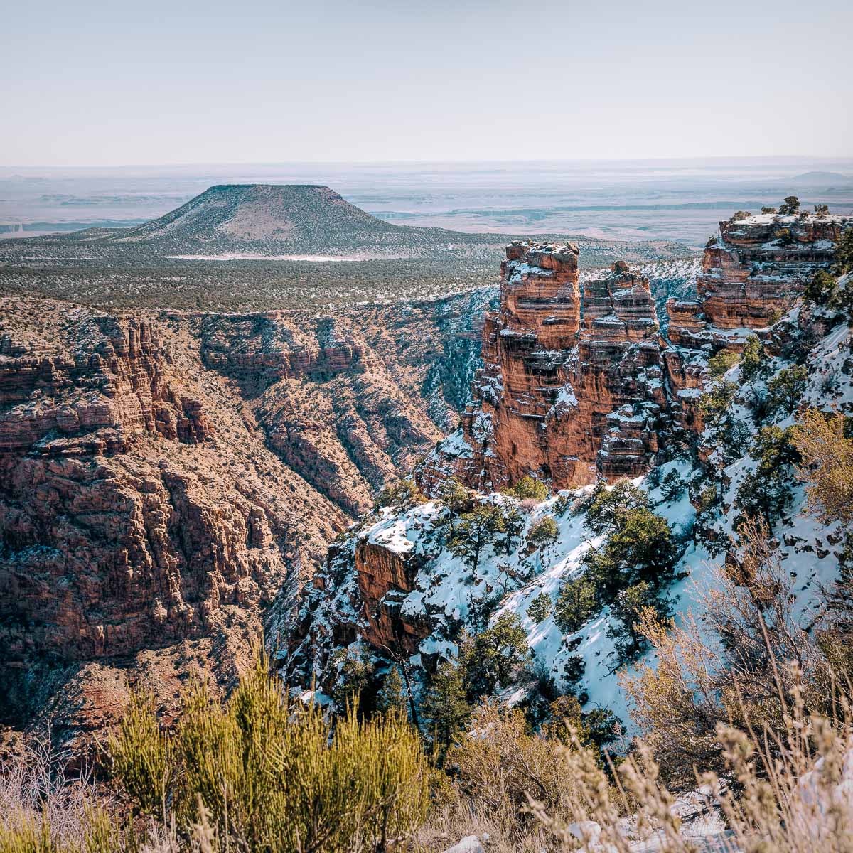 view from Desert View Watchtower in Grand Canyon