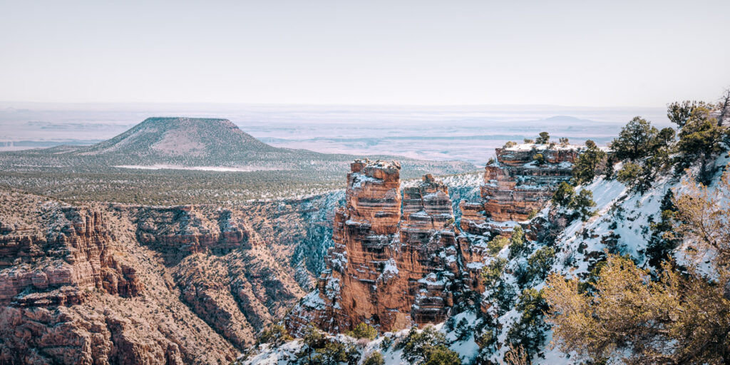 view from Desert View Watchtower in Grand Canyon