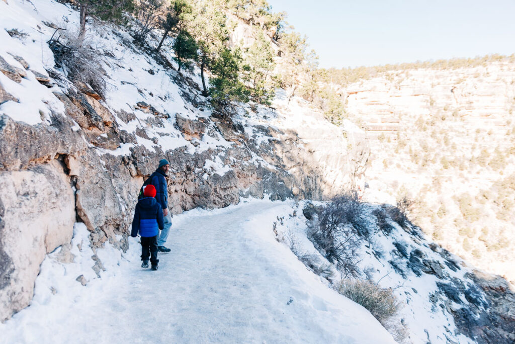 Bright Angel Trail in the snow