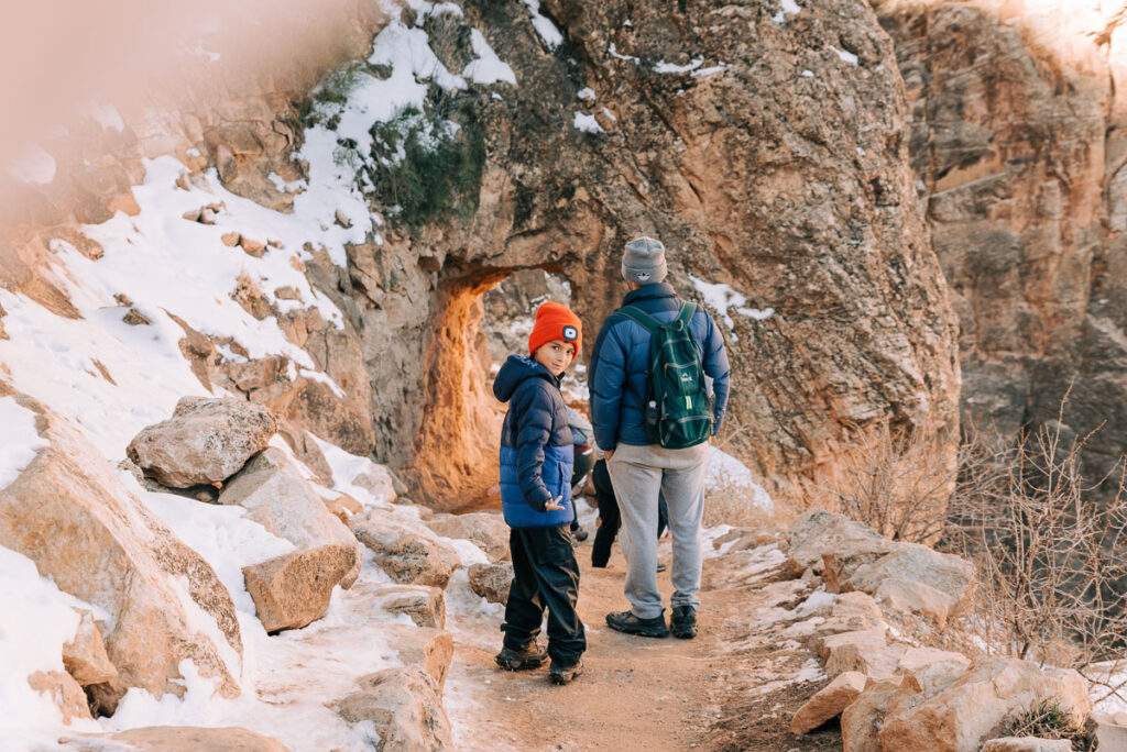 family hike on Bright Angel Trail