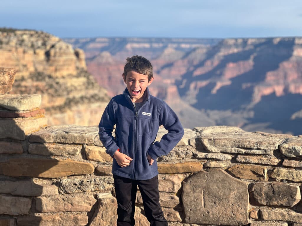 boy at Grand Canyon South Rim