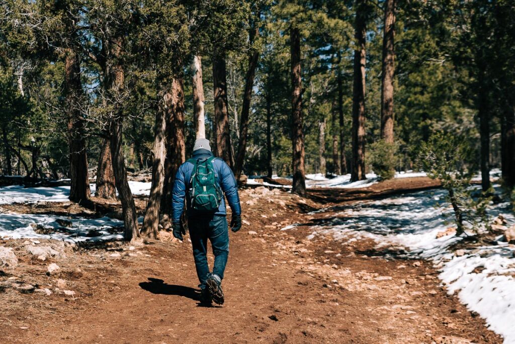 walking on Shoshone Point Trail