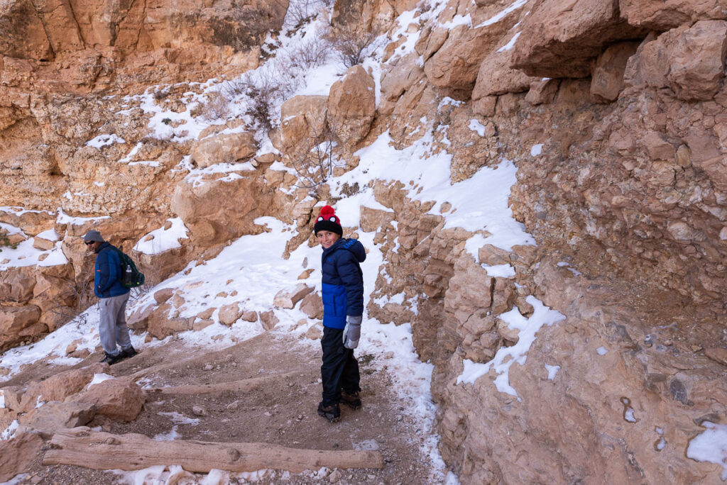 my son on South Kaibab Trail