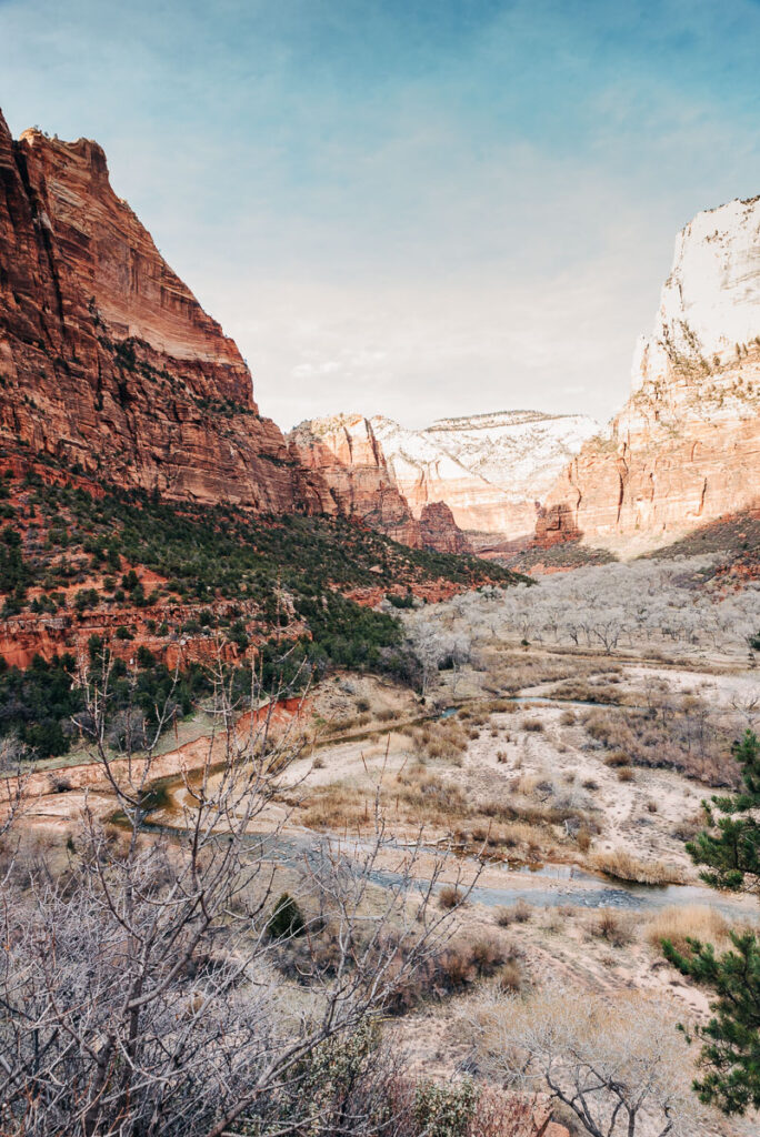 view of Virgin River from Middle Emerald Pool Trail