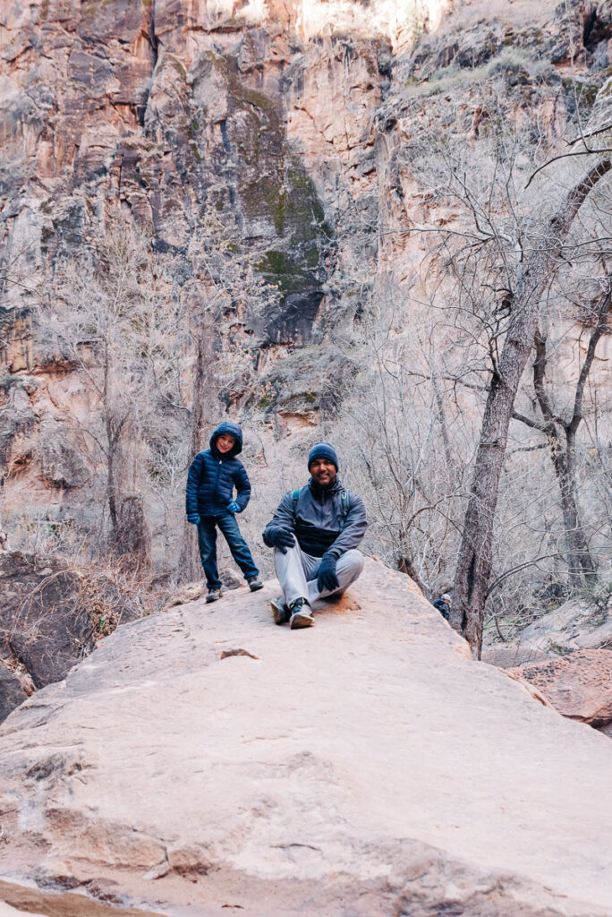 family a Riverside Walk Trail at Zion National Park