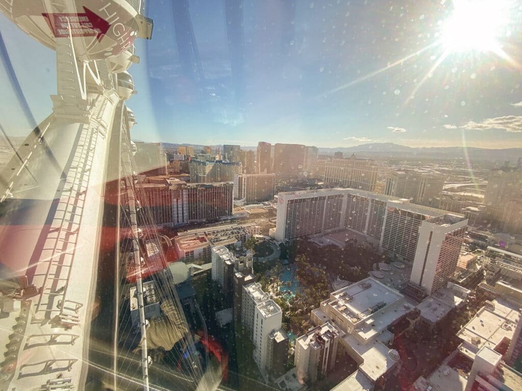 view from the High Roller Ferris Wheel in Las Vegas
