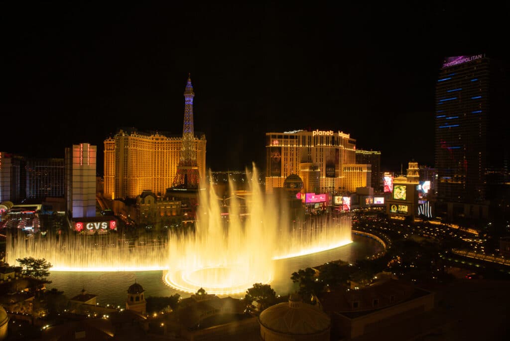 Bellagio Fountains at night