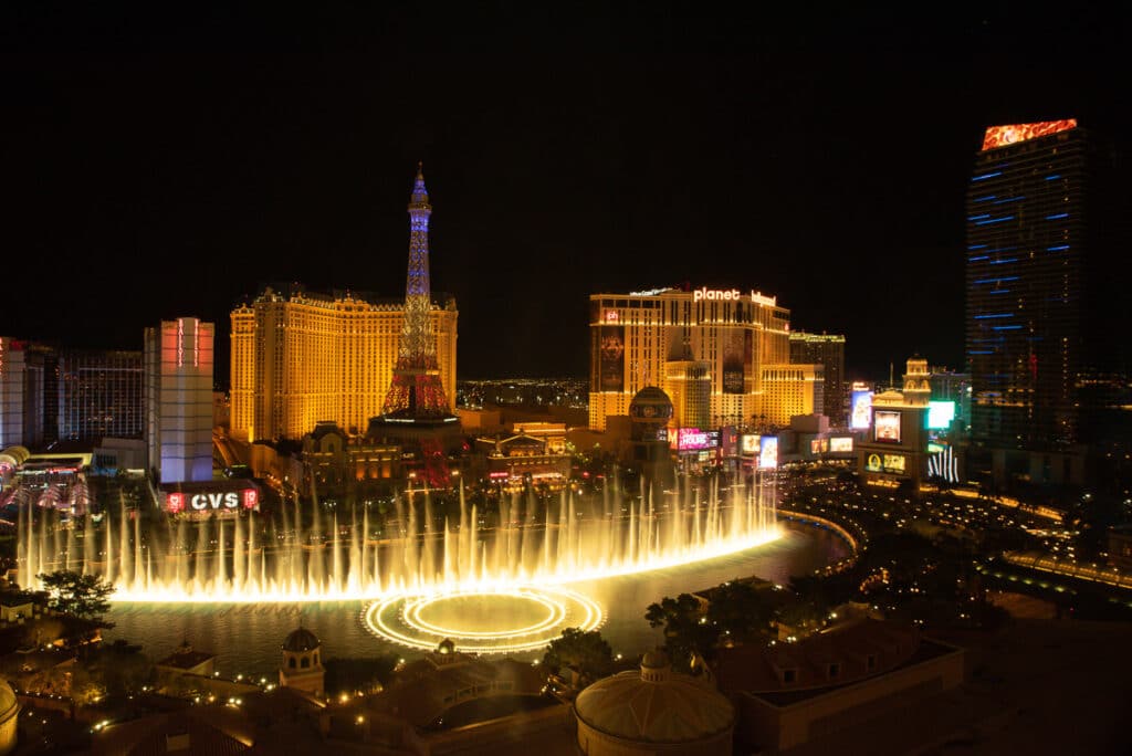 Bellagio Fountains at night