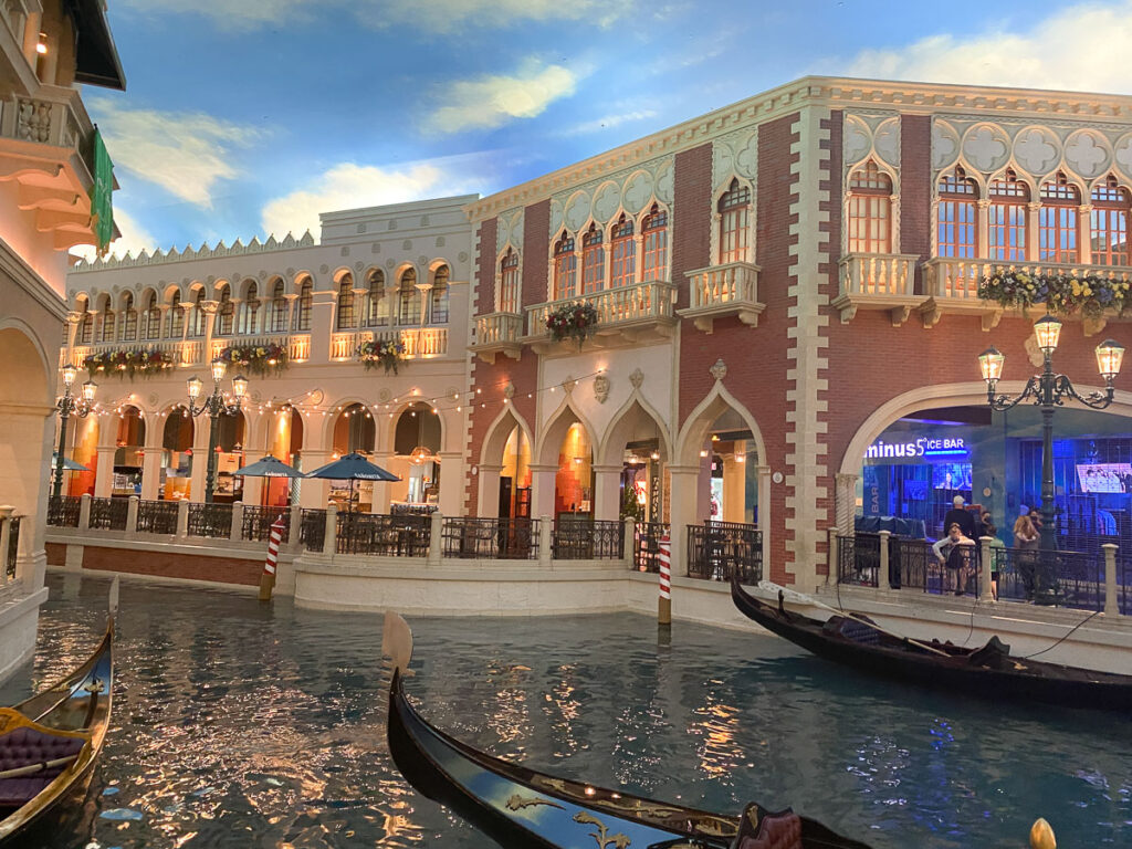 Gondolas in the Venetian Hotel in Las Vegas