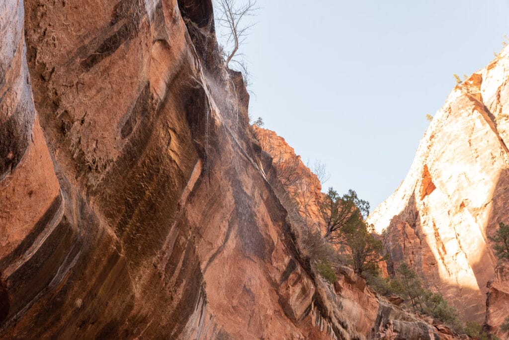 waterfall on Emerald Pools Trail