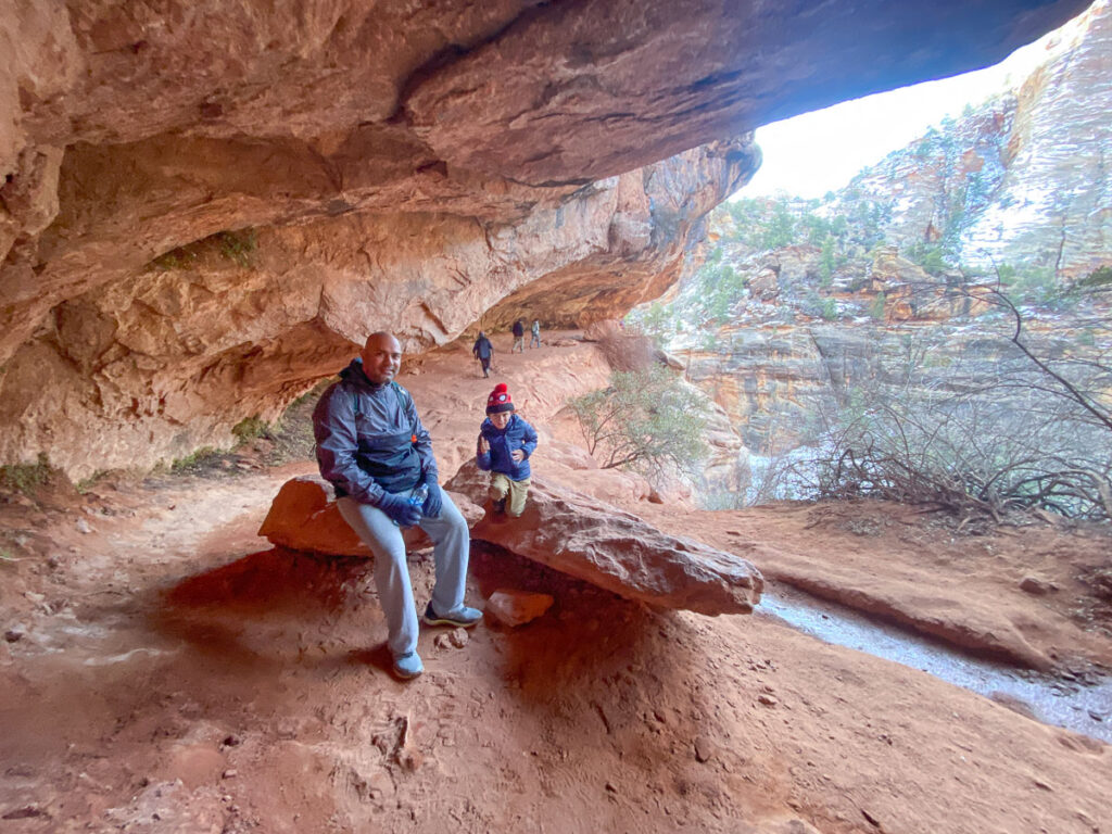 resting on Canyon Overlook Trail at Zion