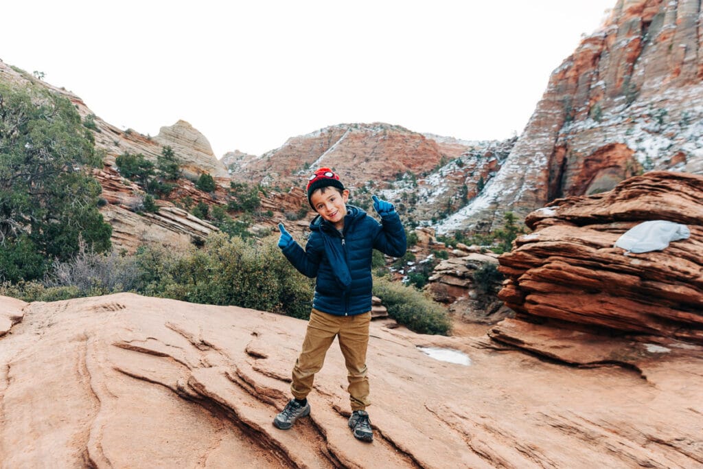 my son at top of Canyon Overlook