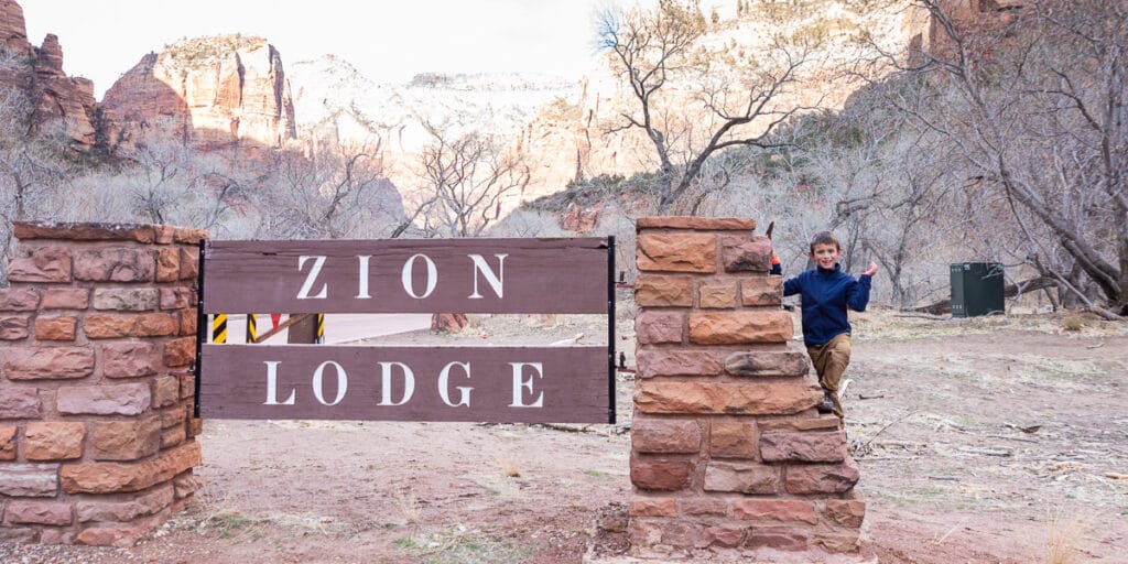 sign for Zion Lodge