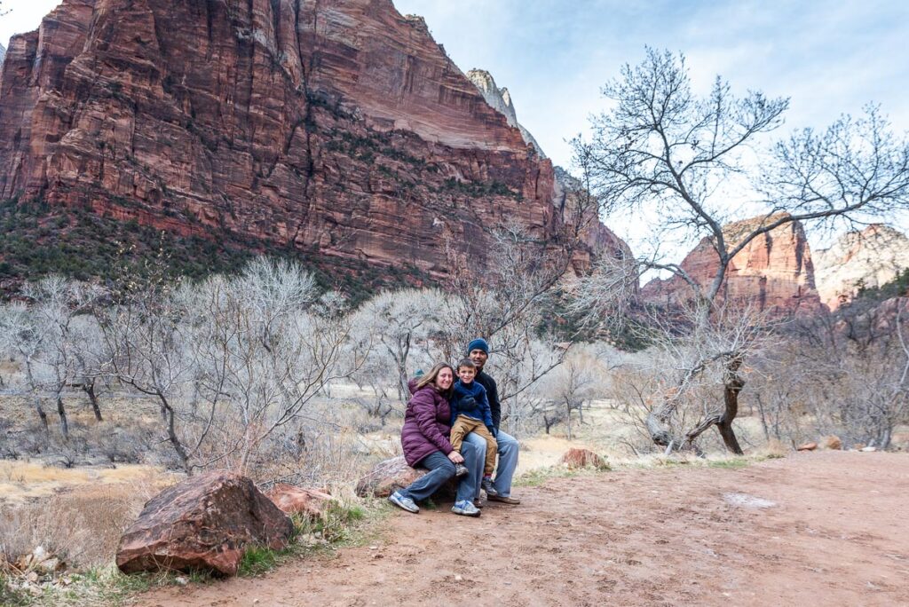 family photo at Zion National Park