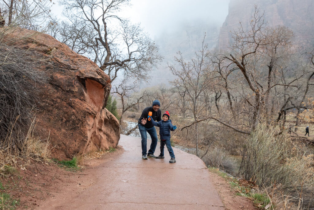 hiking emerald pool trails at Zion