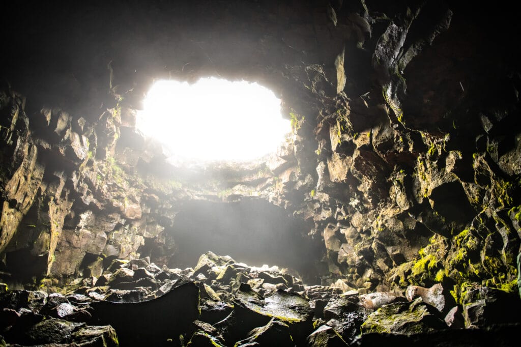 Lava tunnel in Iceland