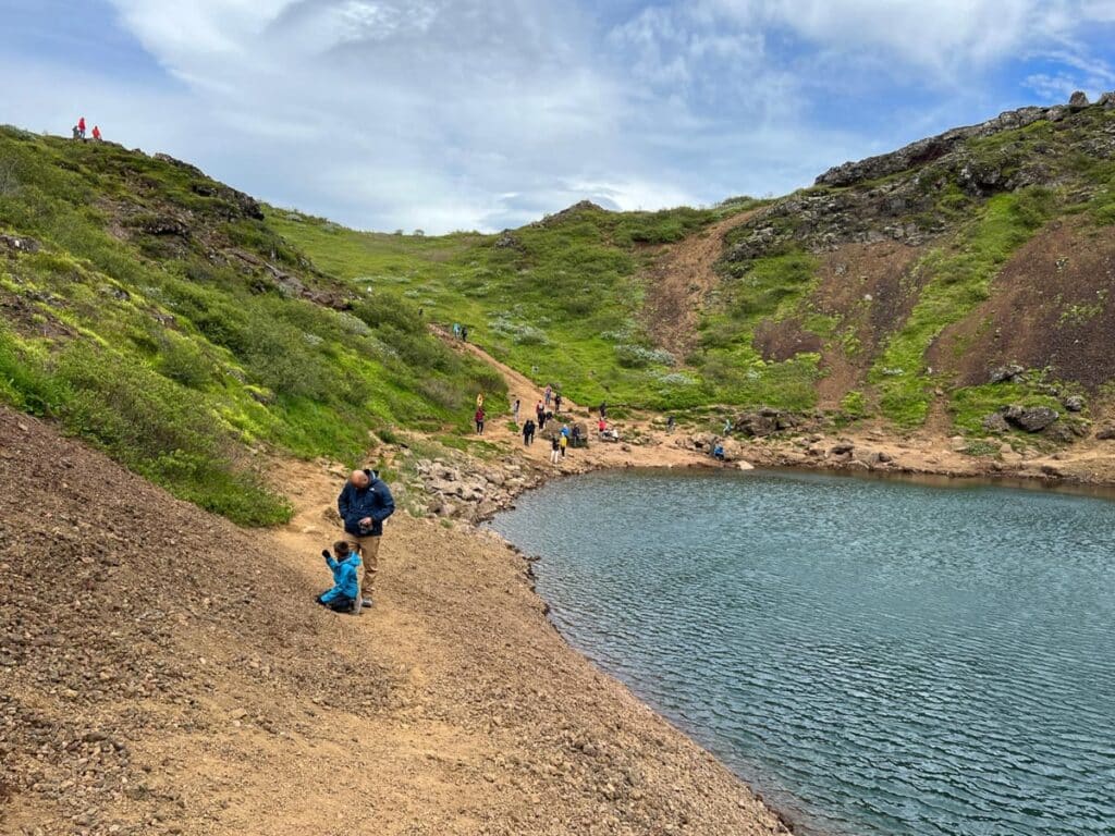 Walking around Kerid Crater