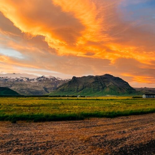 The midnight sun from Hotel Umi in Iceland.