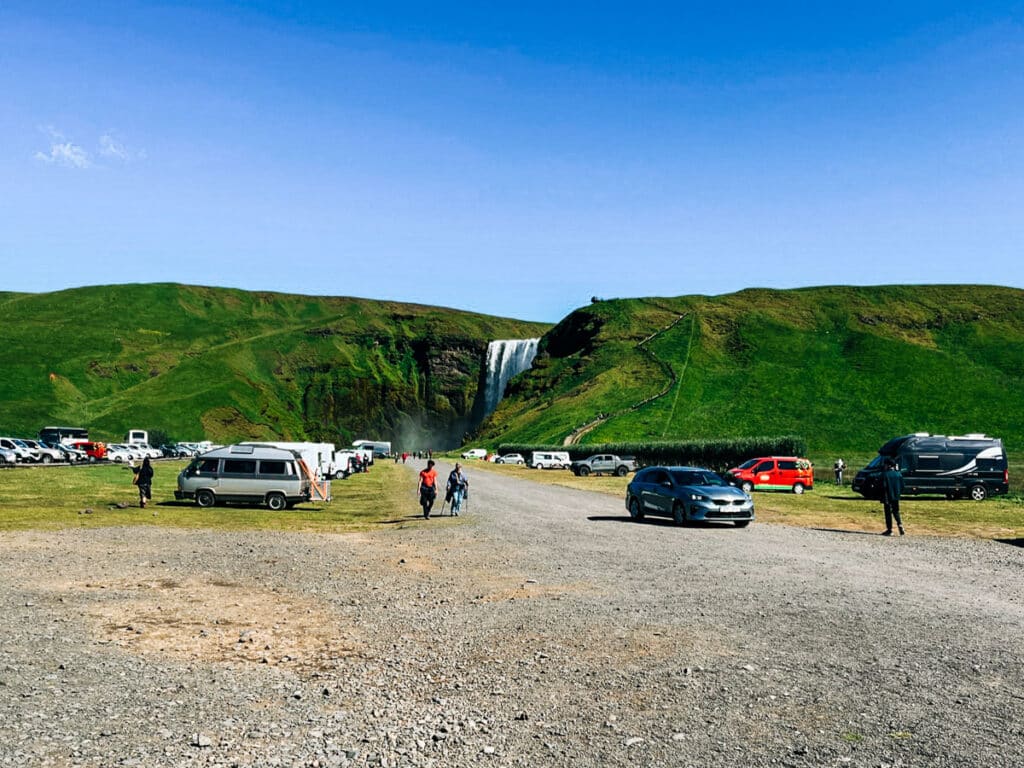 Campground at Skogafoss Waterfall