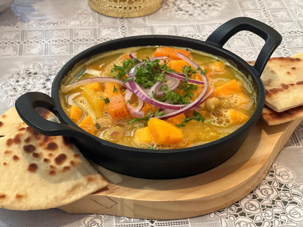 Chickpea stew in the cafe at Skogar Museum