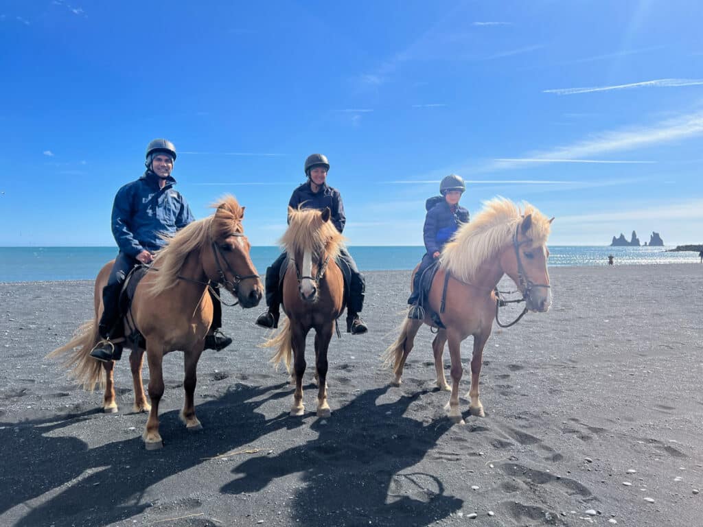 my family horseback riding in Iceland