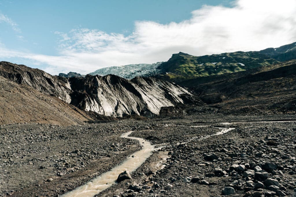 view from the base of the glacier on our Skaftafell Glacier Hike in Iceland