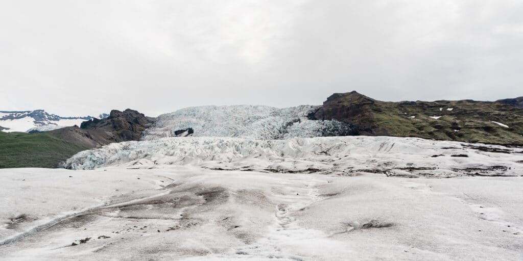view of the glacier on Skaftafell glacier hike