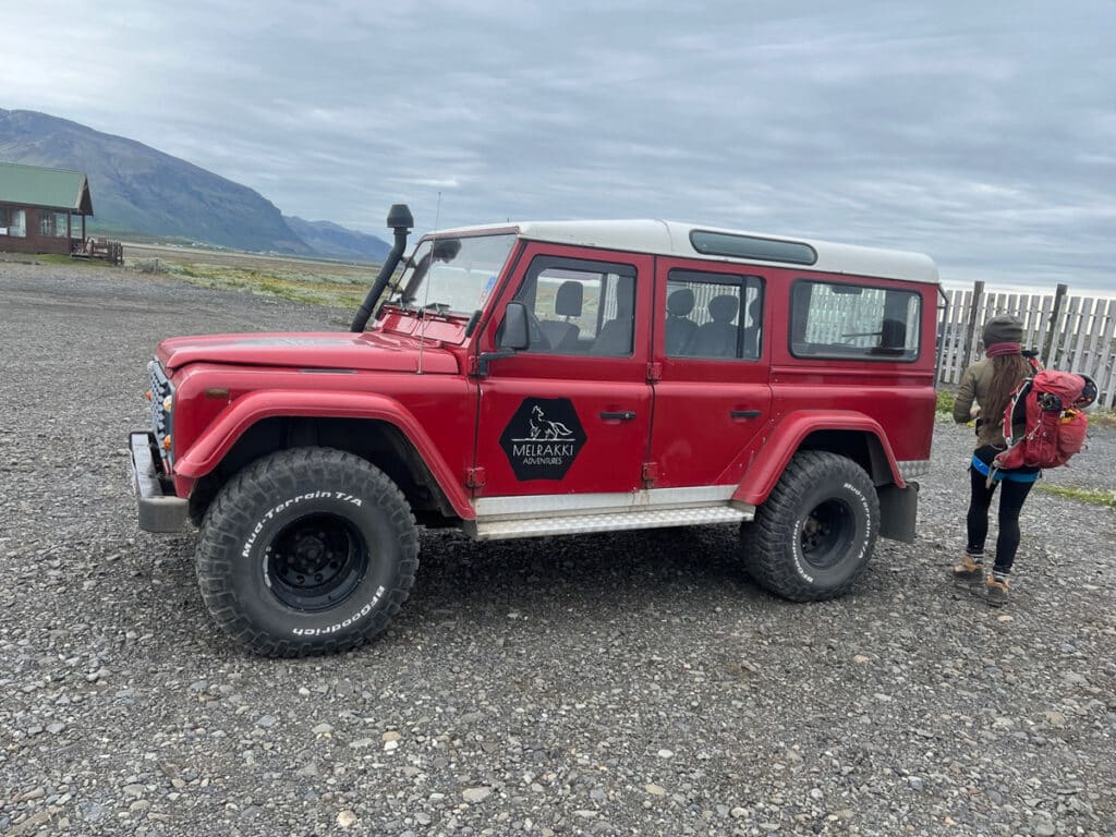 Jeep ride to the Skaftafell Glacier Hike in Iceland