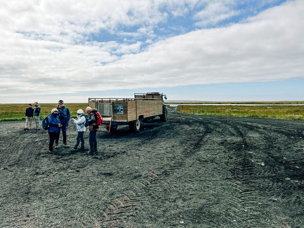 wagon for the puffin tour at Ingolfshofdi in Iceland