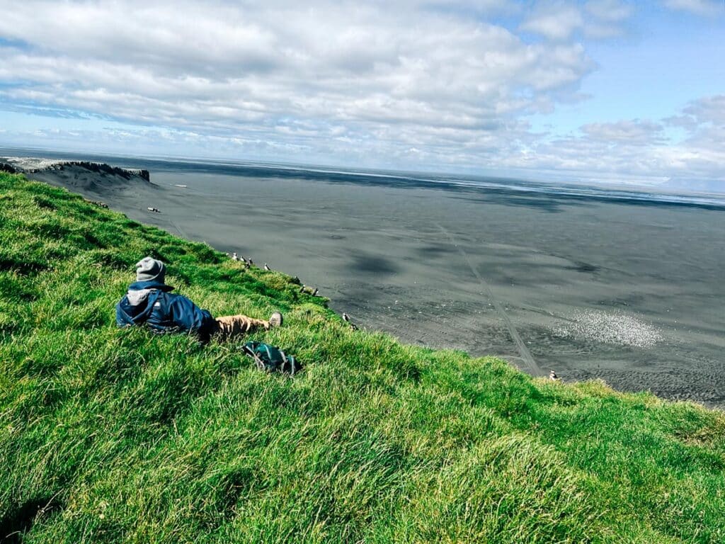 my husband relaxing at Ingolfshofdi