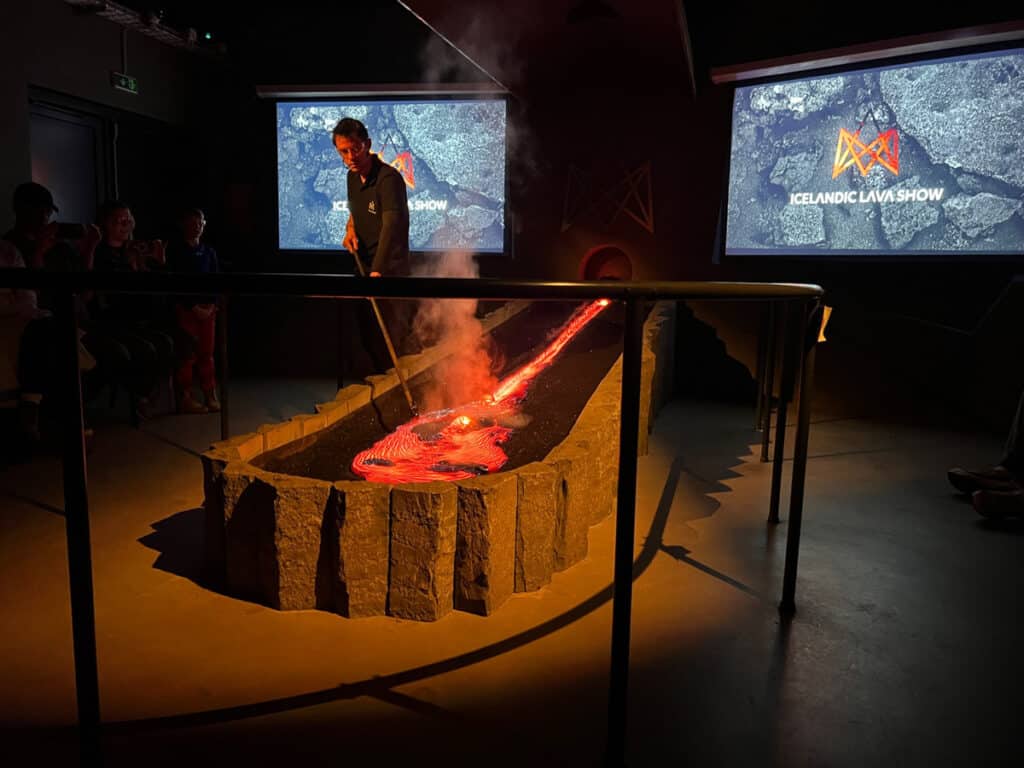 Lava flowing at the Icelandic Lava Show