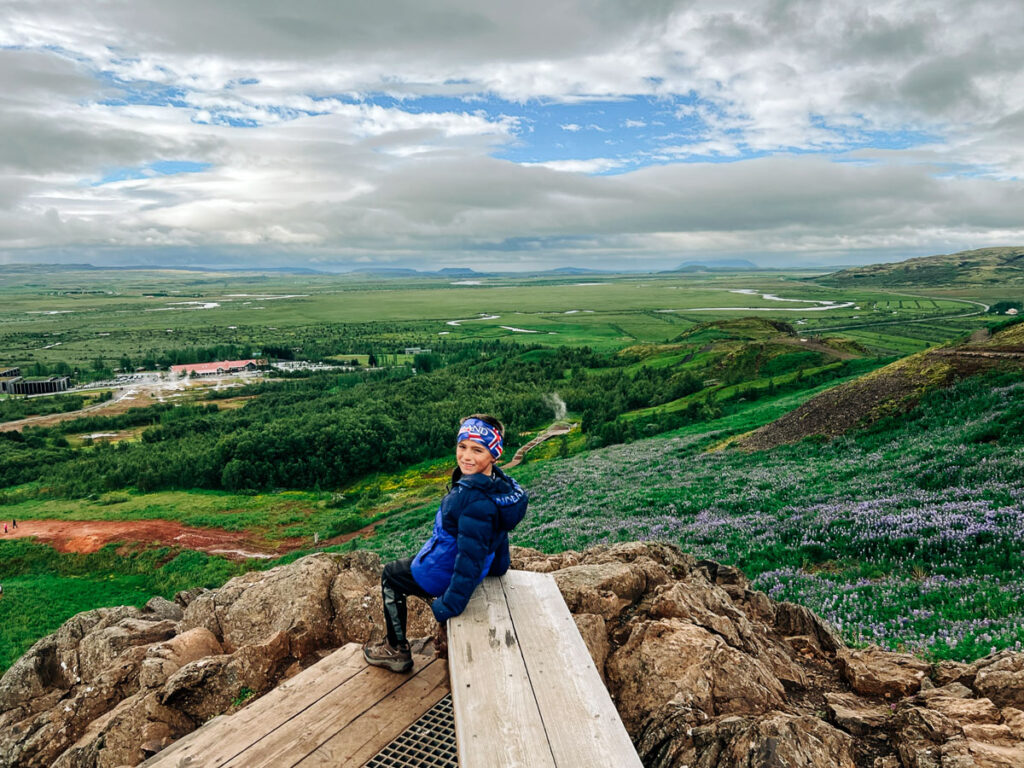 view from above Geysir Hot Springs Area