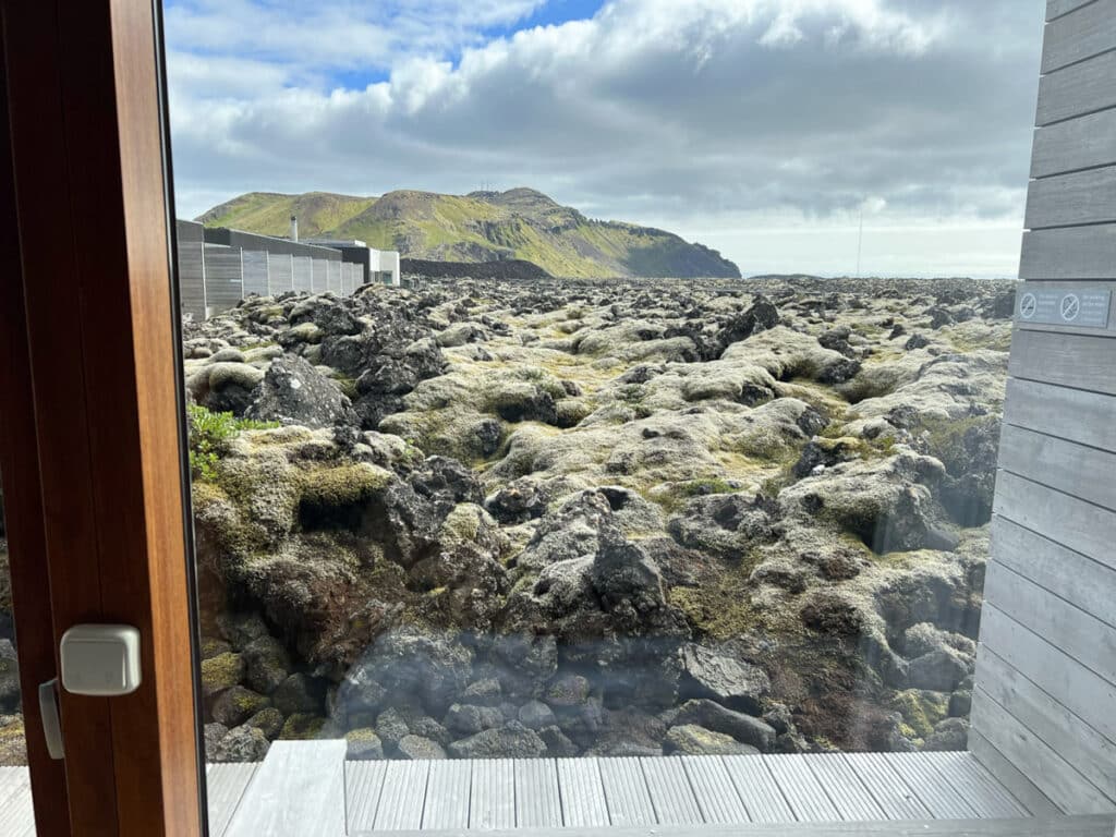 View from our room at Silica Hotel at Blue Lagoon in Iceland