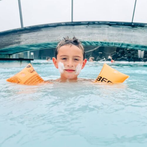 swimming at Blue Lagoon in Iceland