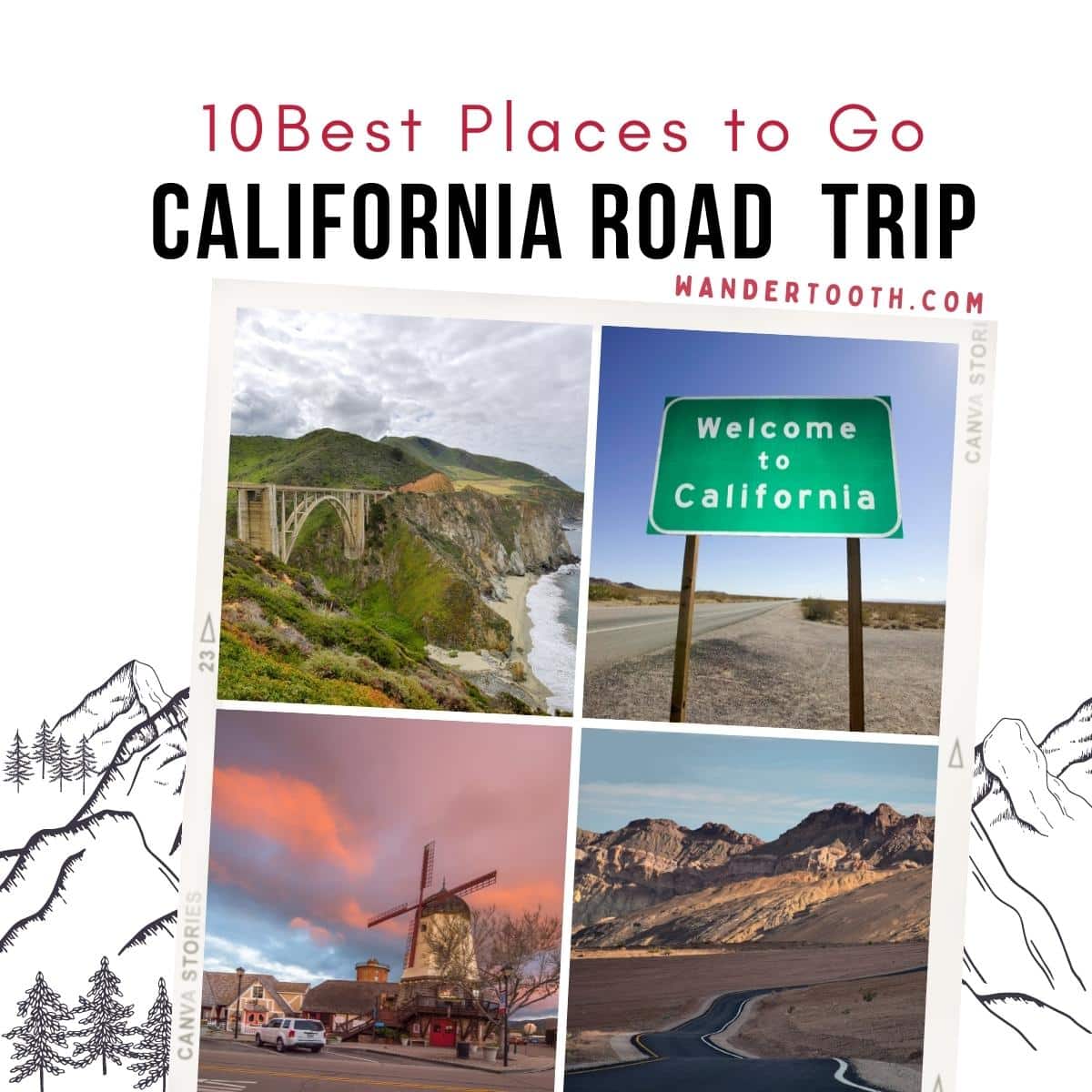 trip ideas for california