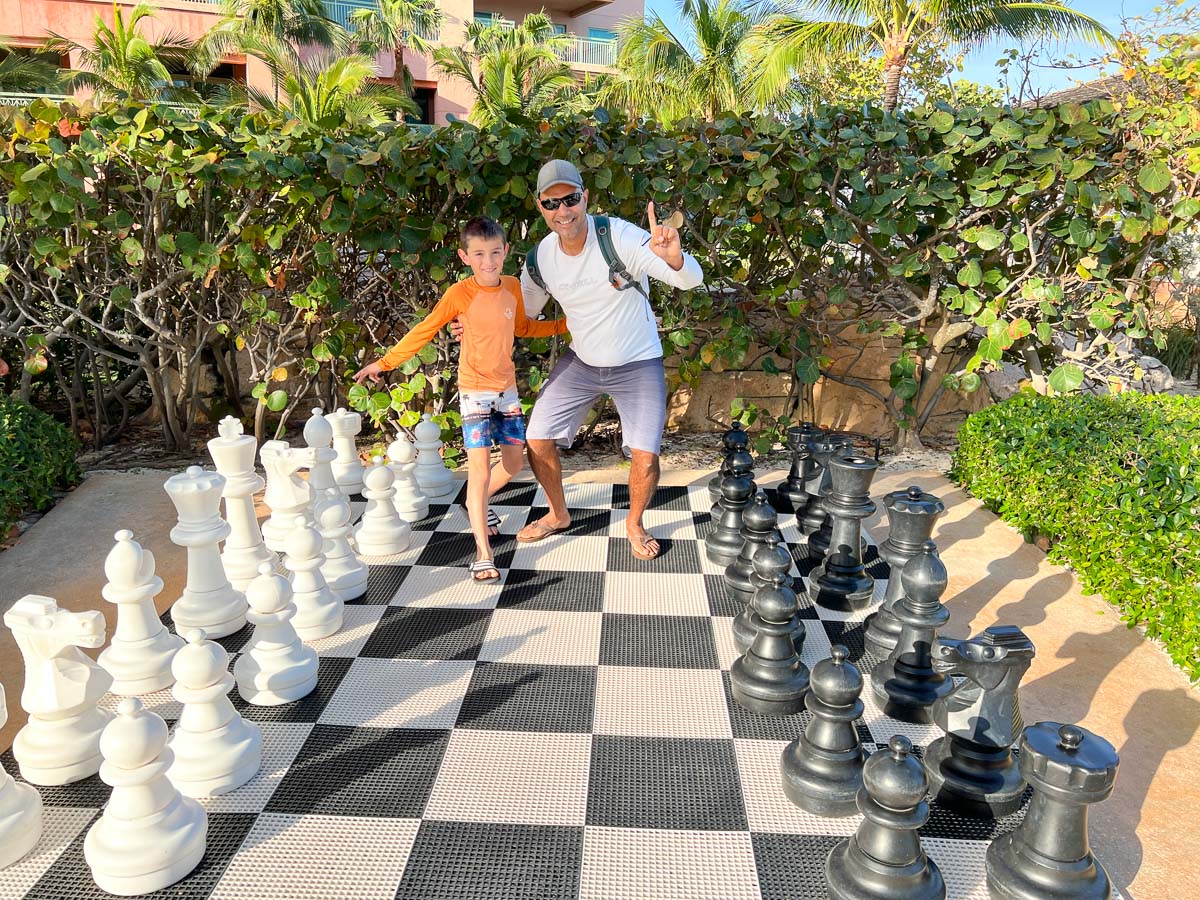 giant chess game by the pool at The Reef Atlantis