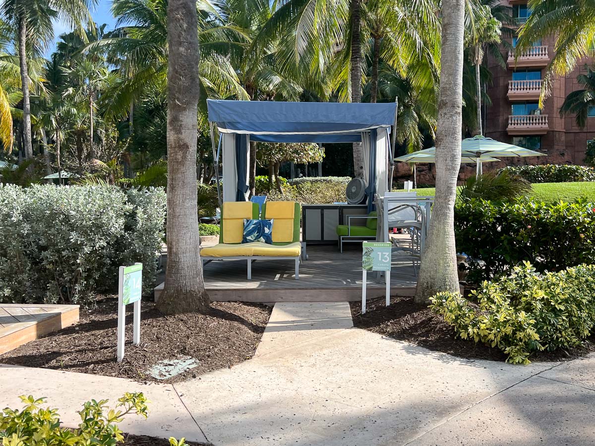 a private cabana at Atlantis Bahamas