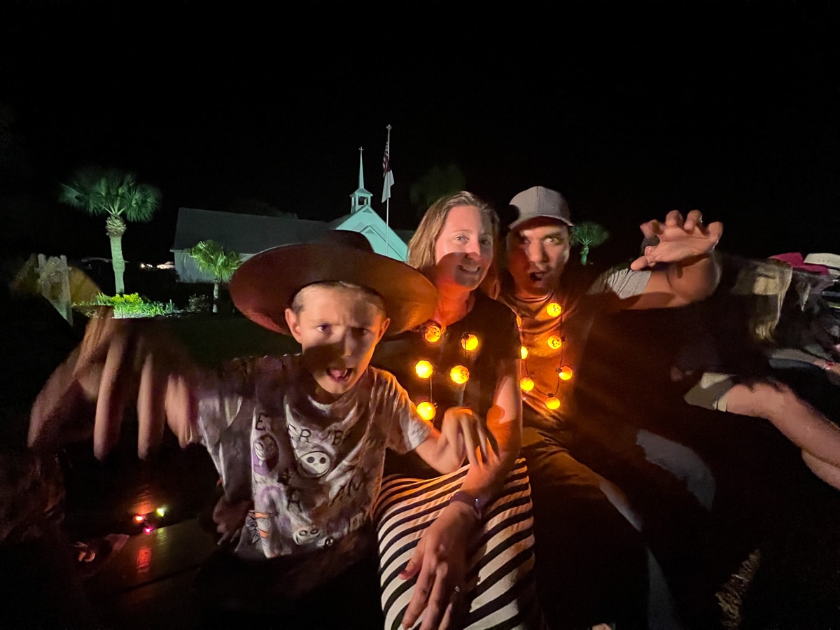 My family on the Halloween hay ride at Westgate River Ranch