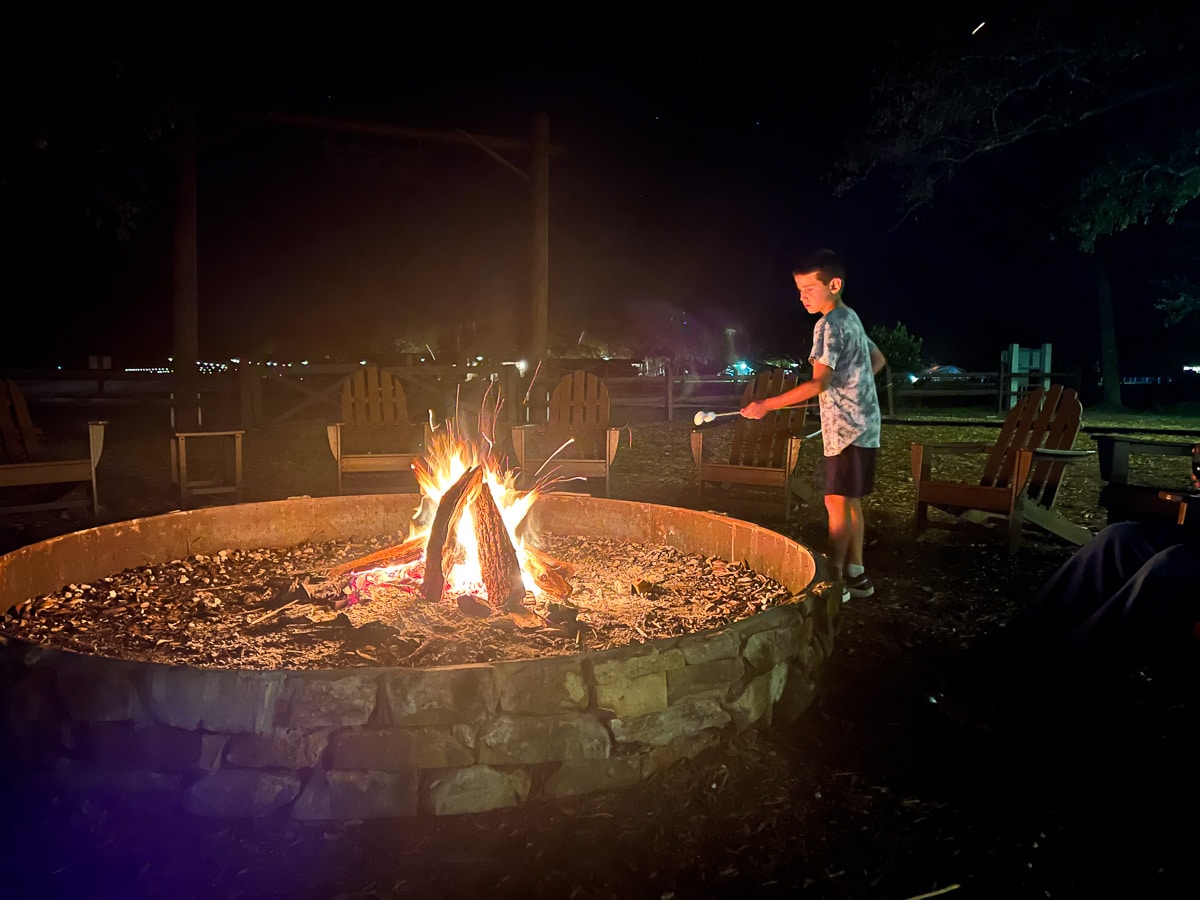 roasting marshmallows at westgate river ranch